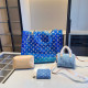 Blue Casual Letters See-Through Contrast Bags