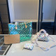 Green Vacation Letters Patchwork See-Through Bags