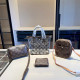 Brown Casual Letters Patchwork See-Through Zipper Bags