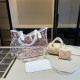 White Pink Street Letters Gradient See-Through Contrast Bags
