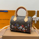 Brown Daily Flowers Letters Patchwork Zipper Bags