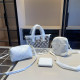 White Casual Letters Patchwork See-Through Zipper Bags