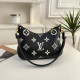 Black White Casual Letters Patchwork Zipper Contrast Bags