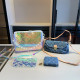 Transparent Color Street Letters Patchwork See-Through Zipper Bags