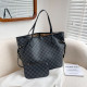 Black Gray Casual Plaid Patchwork Contrast Bags