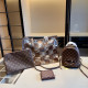 Brown Casual Letters Patchwork See-Through Contrast Bags