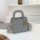 White Blue Casual Letters Patchwork Contrast Bags