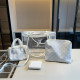 White Casual Letters Patchwork See-Through Zipper Bags