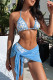 Blue Sexy Print Strap Design 3 Piece Sets