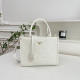 White Casual Solid Color Patchwork Zipper Embossed Bags