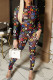 Black Casual Print Patchwork O Neck Long Sleeve Two Pieces