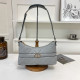 Grey Daily Solid Color Patchwork Metal Accessories Trim Zipper Bags