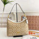 Apricot White Street Letters Patchwork Zipper Contrast Bags