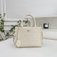 Cream White Casual Solid Color Patchwork Zipper Embossed Bags