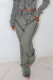 Blue Casual Solid Color Patchwork Zipper Regular Denim Jeans