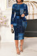 Multicolor Casual Faux Denim Print Contrast O Neck Printed Dresses