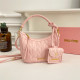 Pink Daily Solid Color Patchwork Zipper Adjustable Bags