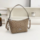 Khaki Casual Letters Patchwork Zipper Bags