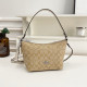 Apricot Casual Letters Patchwork Zipper Bags