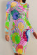 Pink Purple Casual Letters Chain print Contrast O Neck Printed Dresses