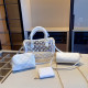 White Vacation Letters See-Through Zipper Contrast Bags