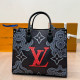Black Gray Street Letters Patchwork Contrast Bags