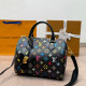 Multi-color Casual Letters Gradient Patchwork Zipper Bags