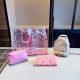 Pink Vacation Letters Gradient See-Through Contrast Bags