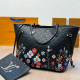 Black Street Flowers Letters Patchwork Embossed Bags