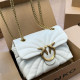 White Street Solid Color Metal Accessories Trim Texture Bags