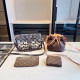 Brown Casual Letters Draw String See-Through Bags