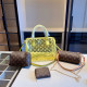 Yellow Daily Letters See-Through Zipper Contrast Bags