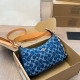 The cowboy blue Casual Letters Patchwork Zipper Bags