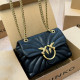 Black Street Solid Color Metal Accessories Trim Texture Bags