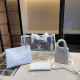 White Casual Letters See-Through Bags
