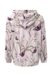 Apricot Casual Colorblock Camouflage Print Draw String Pocket Hooded Tops