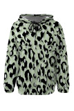 Apricot Casual Colorblock Camouflage Print Draw String Pocket Hooded Tops