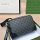 Black Gray Casual Letters Patchwork Zipper Contrast Bags
