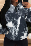 Apricot Casual Colorblock Camouflage Print Draw String Pocket Hooded Tops