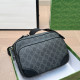 Black Gray Street Letters Patchwork Zipper Contrast Bags