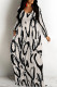 Light Pink Casual Geometric Print Pocket Contrast V Neck Printed Dresses