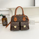 Brown Casual Letters Patchwork Zipper Bags