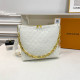White Casual Letters Chains Zipper Embossed Bags