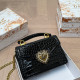 Black Casual Solid Color Metal Accessories Trim Texture Bags