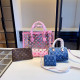 Pink Casual Letters Gradient See-Through Zipper Bags
