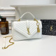 White Casual Letters Metal Accessories Trim Texture Bags