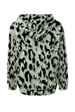 Apricot Casual Colorblock Camouflage Print Draw String Pocket Hooded Tops