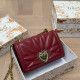 Burgundy Street Solid Color Metal Accessories Trim Chains Texture Bags
