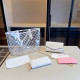 White Casual Letters See-Through Zipper Bags