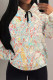 Apricot Casual Colorblock Camouflage Print Draw String Pocket Hooded Tops